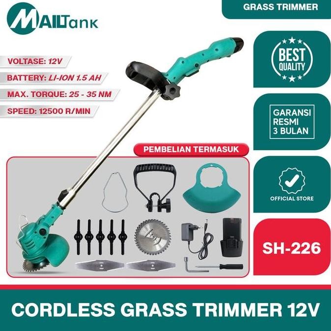 Sale Mesin Potong Rumput Baterai Cordless Mailtank Sh226 12Volt Gress Trimmer Berkualitas