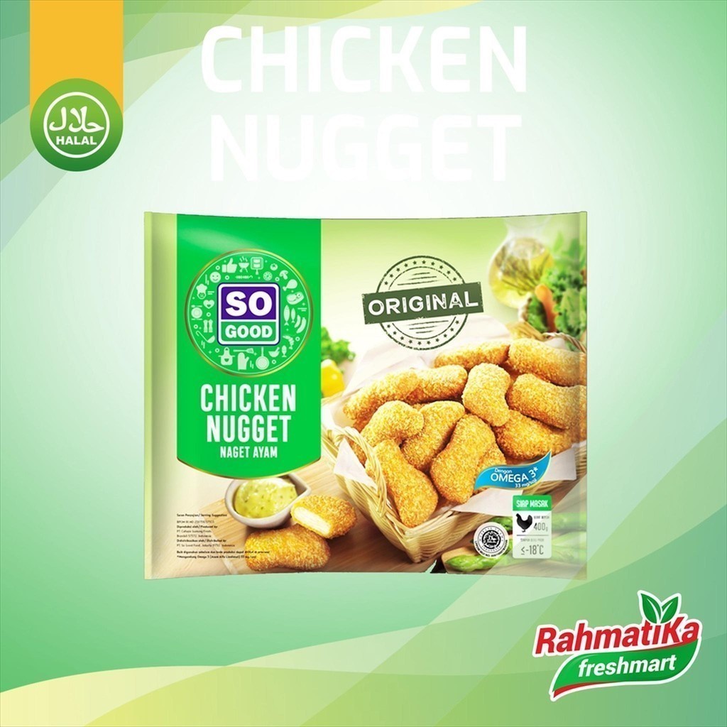 

So Good Chicken Nugget Original Naget Ayam 400 gr (Frozen Food)