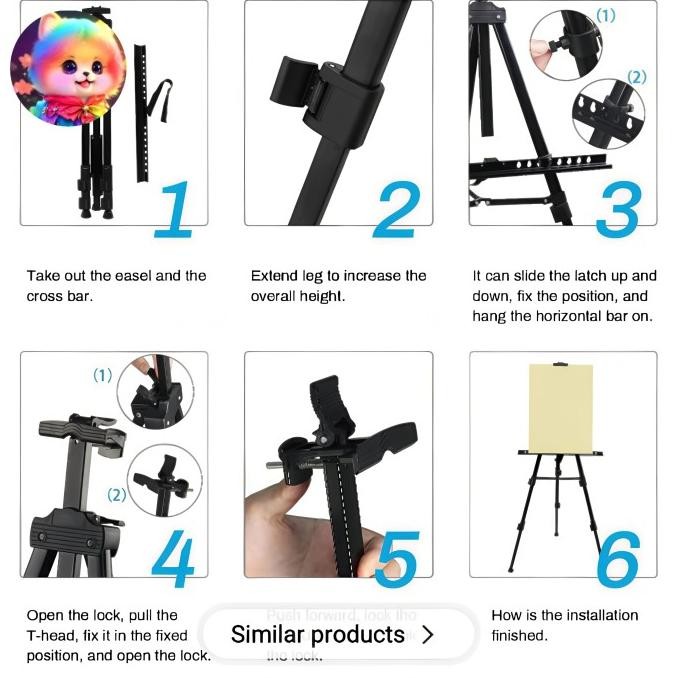 

Baru White Board Tripod / Poster Frame / Easel Lukis Premium
