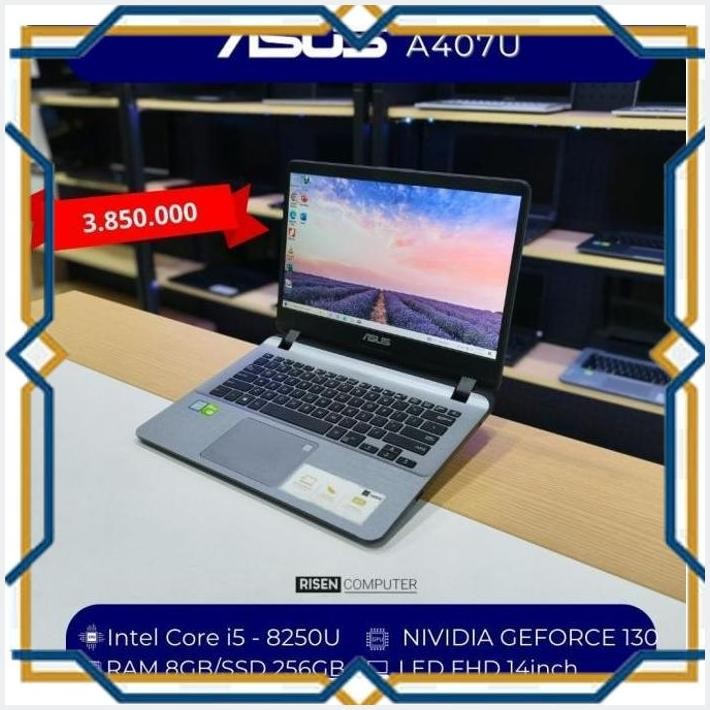 [SLS] ASUS A407U INTEL CORE I5-8250U RAM 8GB SSD 256GB NVIDIA MX130 HD 14INCH LAPTOP NOTEBOOK SEKEN 