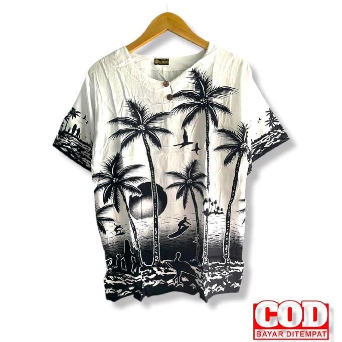 Sale!! Baju Kaos Pantai Bali/ Baju Santai Pria Wanita/Baju Kaos Pantai Bali Katun Kain Motif Nyaman