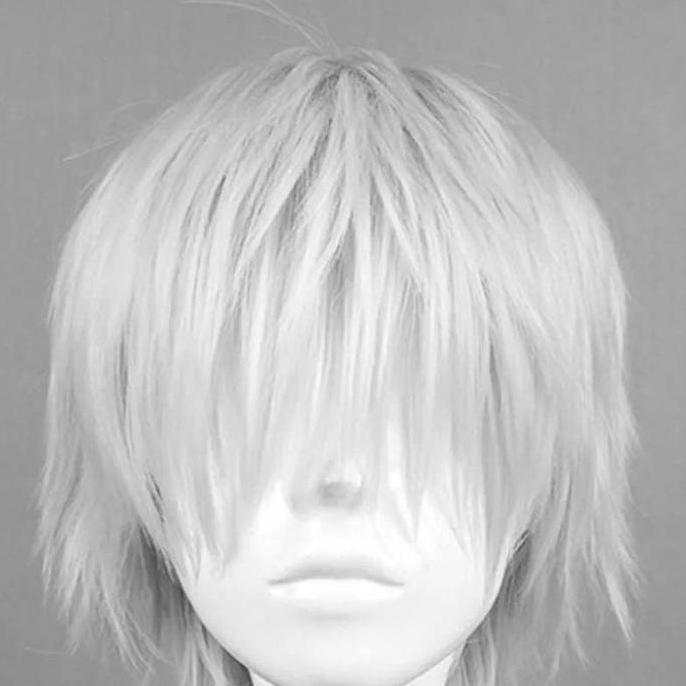 Murah Cos Anime Wig Tokyo Mayat Rambut Palsu Kaneki Ken Pria Dan Wanita Perak Putih Rambut Pendek Ho