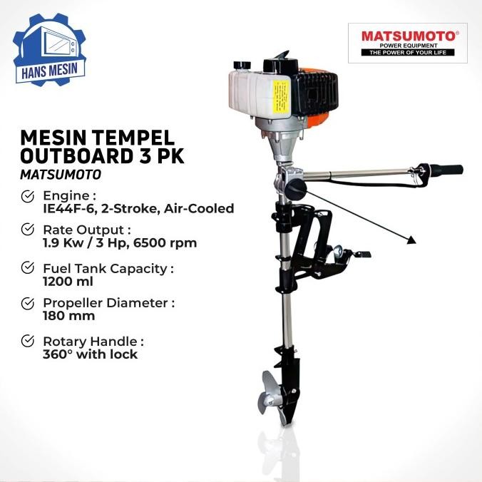 Mesin Tempel 3 PK Outboard Matsumoto MOB-830G