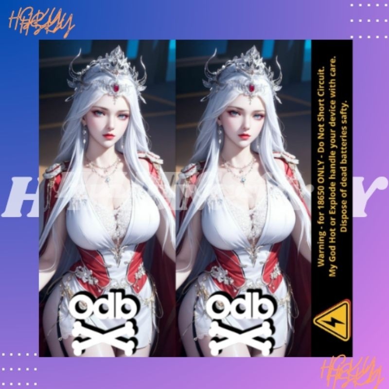 

*PromoGet2* Stiker Wrap Baterai 18650 Sepasang Odb X Waifu V1 Untuk Melindungi Dan Mempercantik 5 Stiker Garskin HP/Case Custom COD