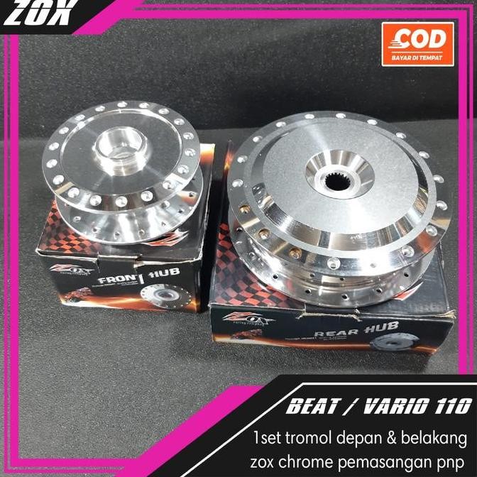 TERBARU - TROMOL CHROME 1SET DEPAN & BELAKANG BEAT KARBU | BEAT F1 | SCOOPY F1 | BEAT STREET | VARIO
