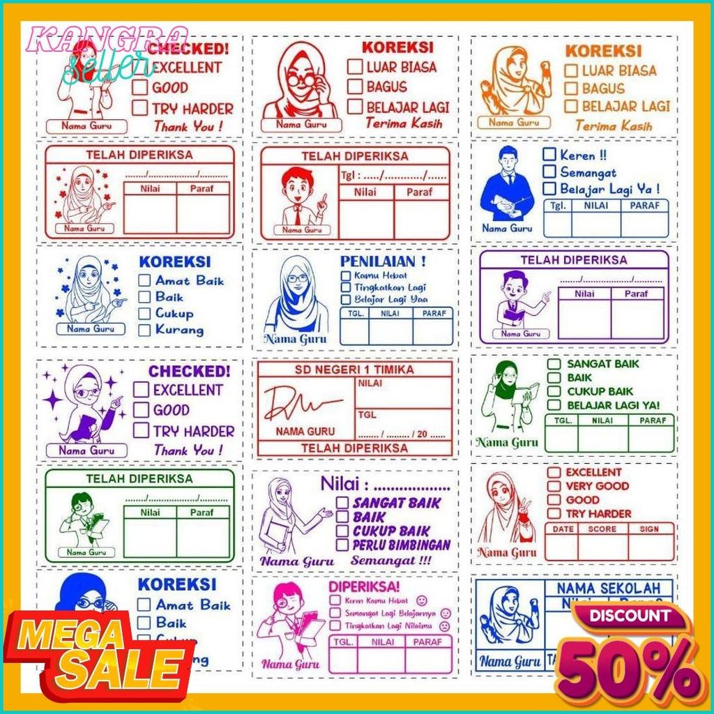 

Stempel Nilai Guru / Penilaian / Koreksi / Checked Diskon