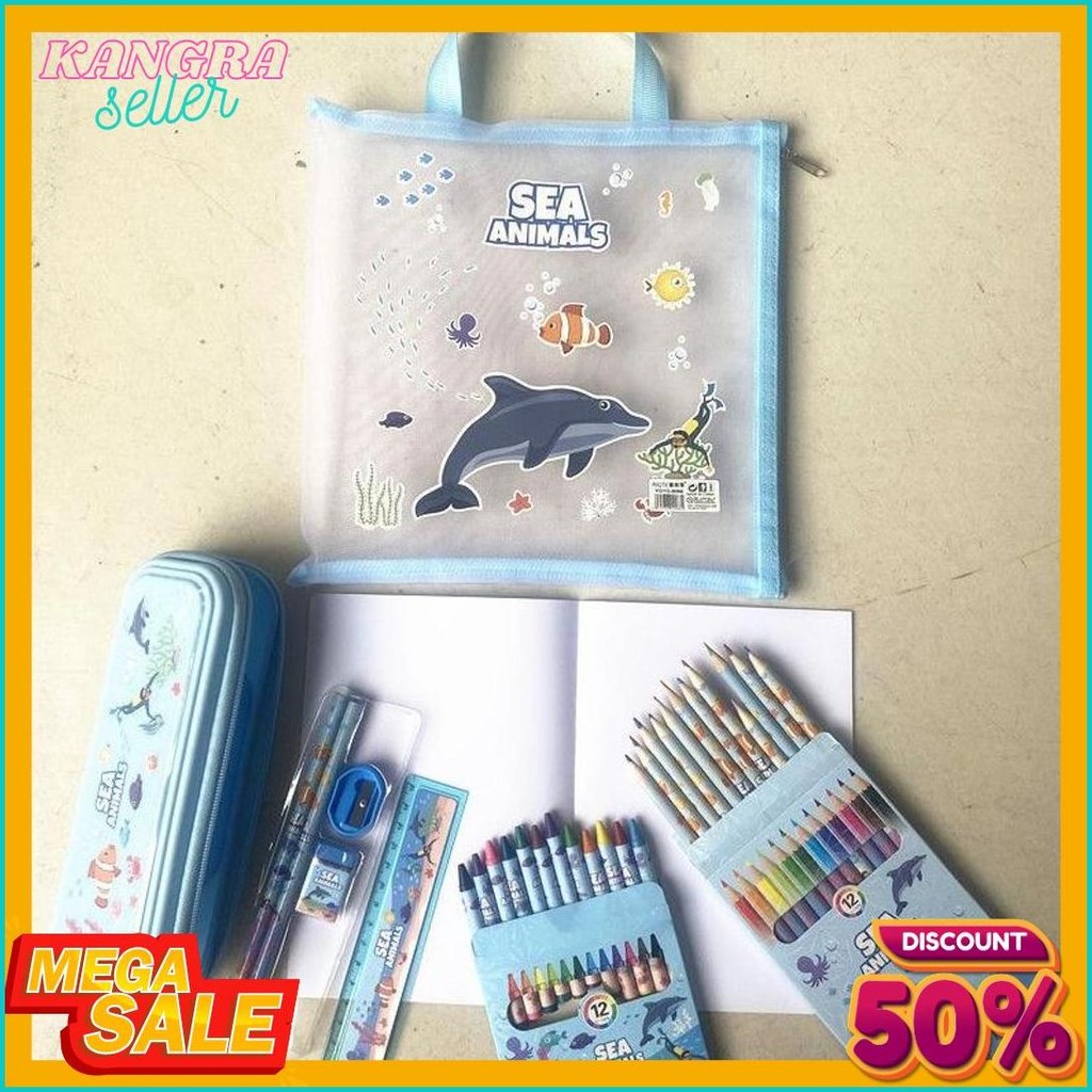

[Serbalakuofficial](Ktps.11)Kotak Pensil Sett / Study Set Stationery Set Alat Tulis Sekolah Anak Set Atk Motif Flash Sale! Diskon Hingga 70%