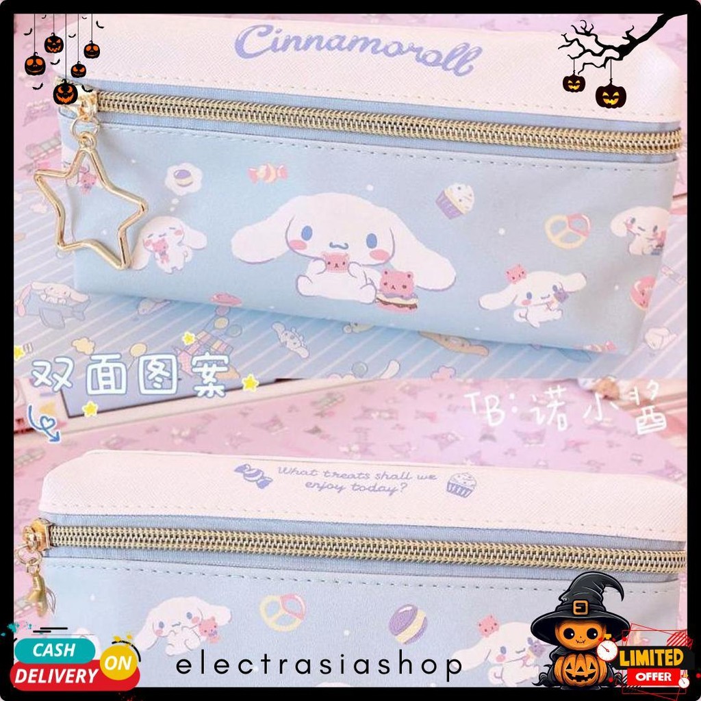 

Tempat Pensil Terbaru 2 Sisi / Kotak Pensil Sanrio Terbaru /Pencil Case Cinnamoroll Kueomi Melody 2 Sekat Diskon