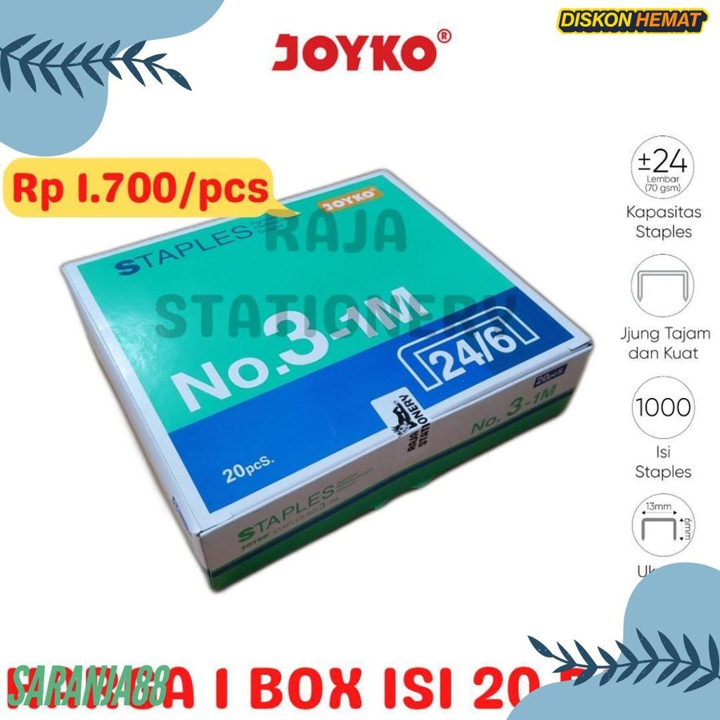 

Joyko Staples No.3 Isi Stepler Besar Hekter Joyko No.3-1M [20Pcs] Terlengkap Dan Termurah