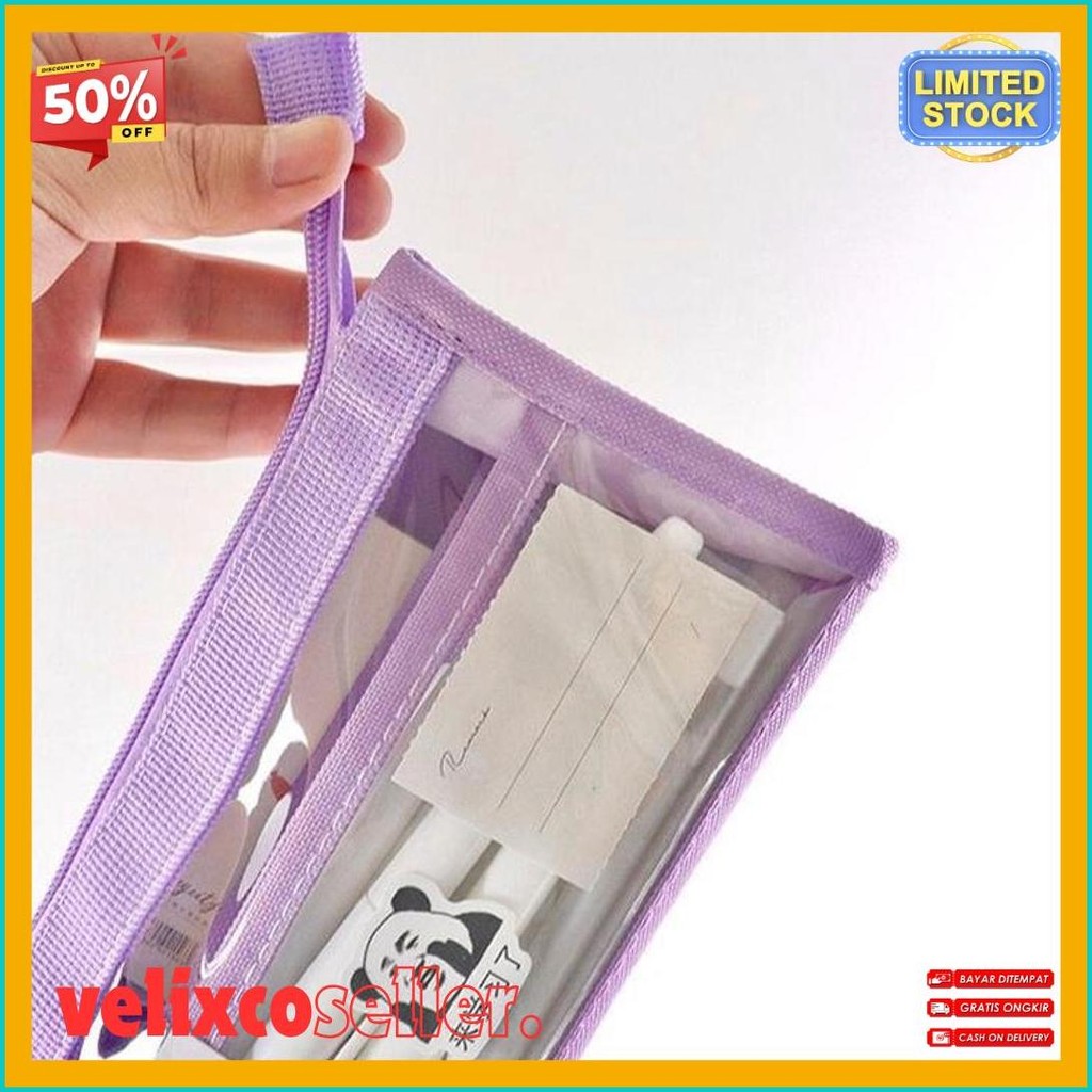 

[Miloli] Kotak Pensil Lechengcai Tempat Pena Kosmetik Kapasitas Besar Pvc Transparant Stationery - F0209 Diskon