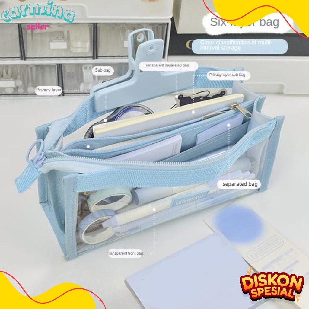 

[Miloli] Kotak Pensil Lechengcai Tempat Pena Kosmetik Kapasitas Besar Pvc Transparant Stationery - F0209 Flash Sale! Diskon Hingga 70%