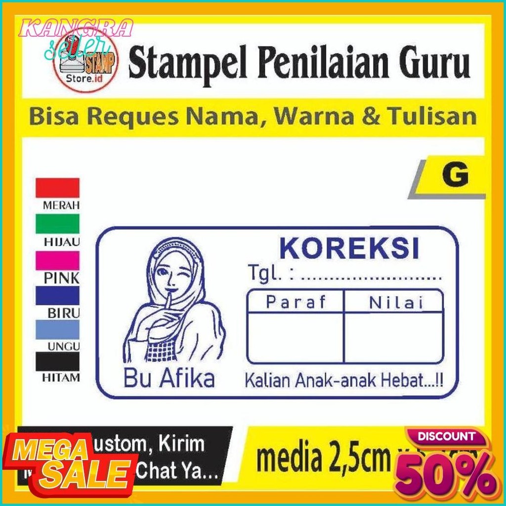 

Stempel Penilaian/Ganti Nama, Gambar Dan Warna/Cap Guru/Stampelbuguru Terlengkap Dan Termurah