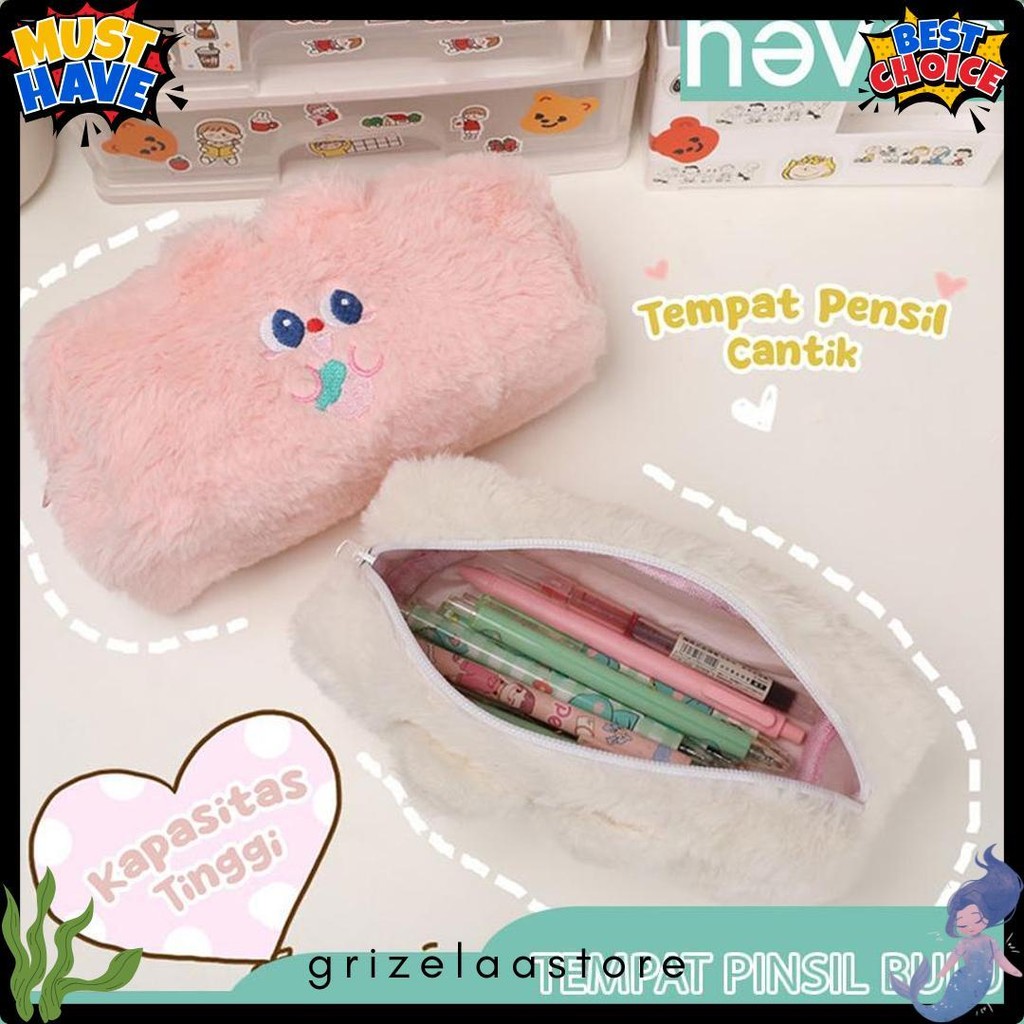

Never Official- Tempat Pensil Bulu Soft Cute/ Tas Pensil Kosmetik/ Pouch Makeup Kecil Diskon Setengah Harga