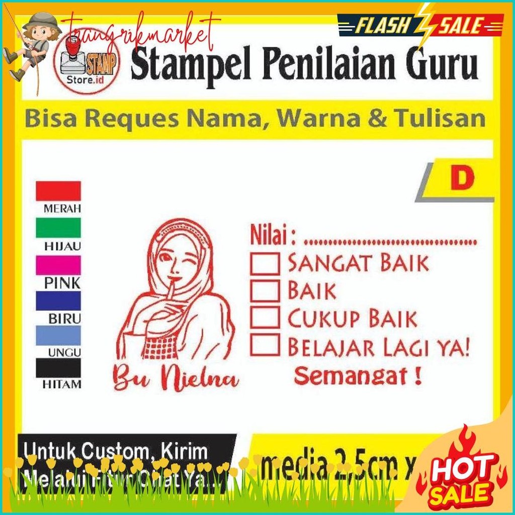 

Stempel Penilaian/Ganti Nama, Gambar Dan Warna/Cap Guru/Stampelbuguru Flash Sale! Diskon Hingga 70%