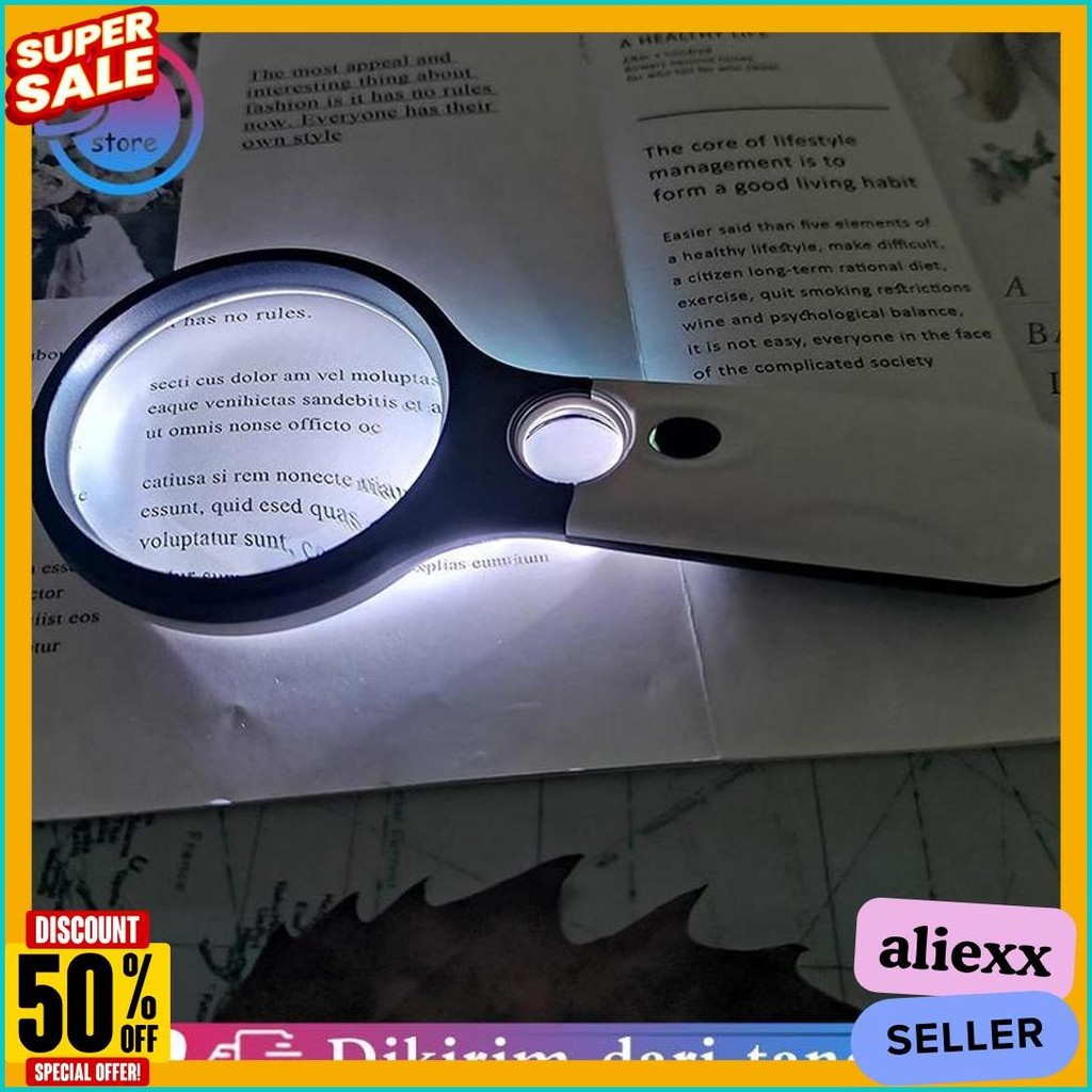 

2 In1 Lampu Kaca Pembesar Led Membaca Magnifying Glass Dengan Lampu Diskon Setengah Harga