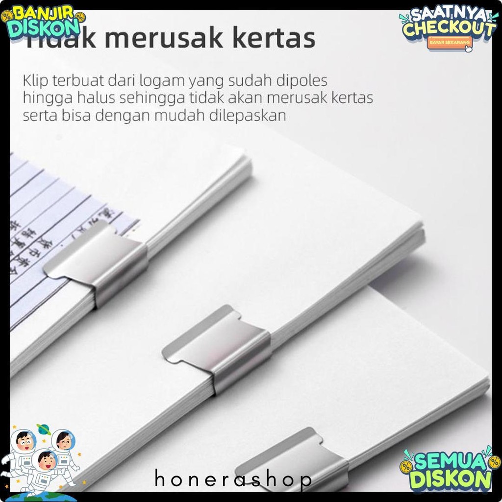 

Nusign Fastener / Binder Clip / Penjepit Kertas Otomatis Gratis 8 Buah Clip Ns085 Diskon Setengah Harga
