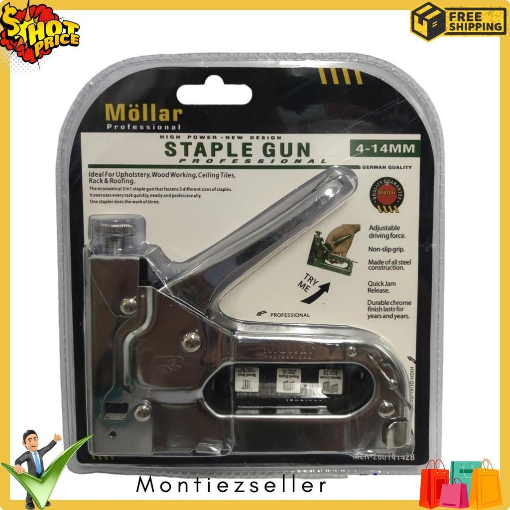 

Gun Tacker Alat Staples Dan Paku Tembak 3In1 / Staple Gun Mollar 4-14Mm / Stapler Tembak Manual Terlaris! Produk Ini Banyak Dicari