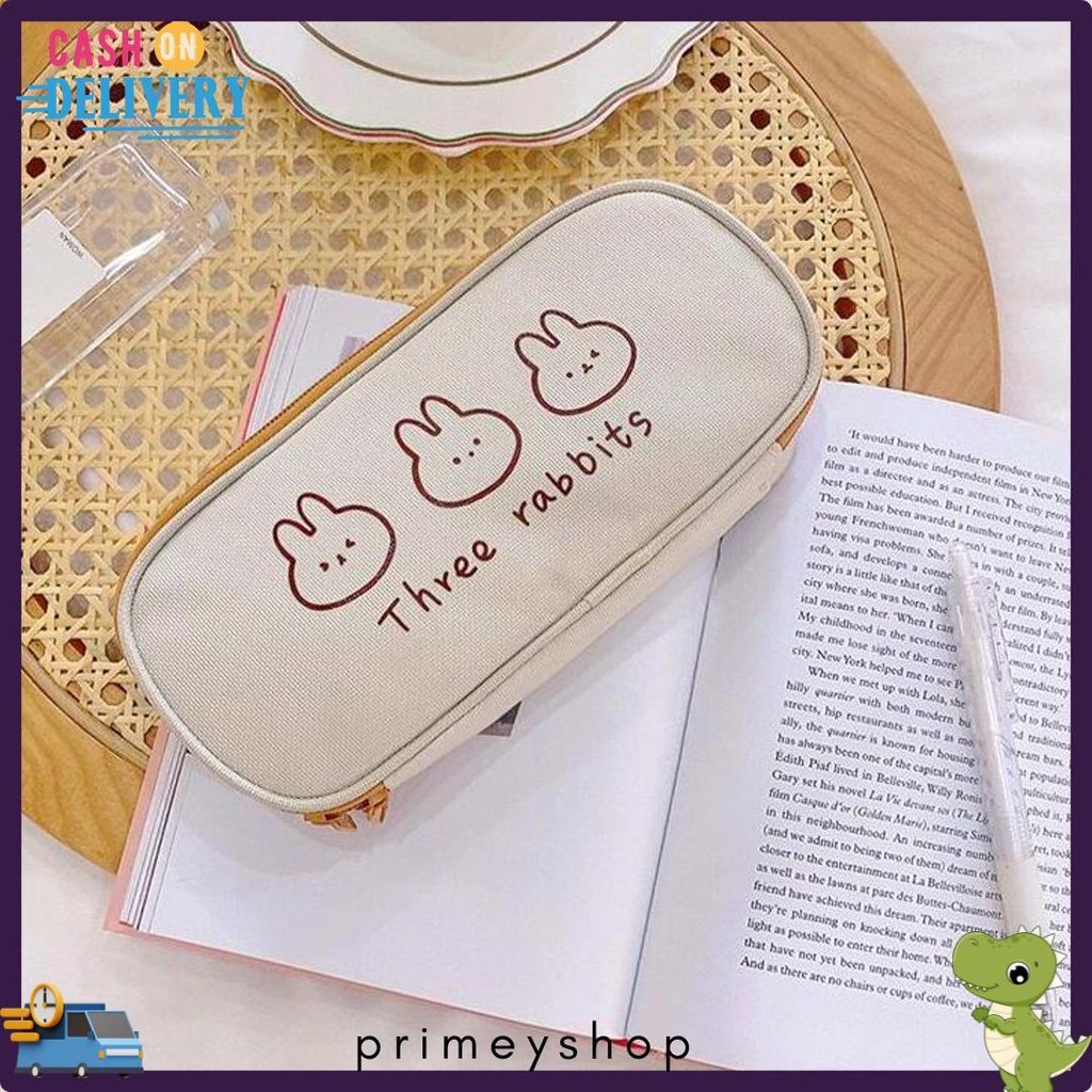 

[Miloli] Kotak Pensil Bear Cartoon Kanvas Minimalis Aesthetic Korean Style Stationery - F0204 Diskon