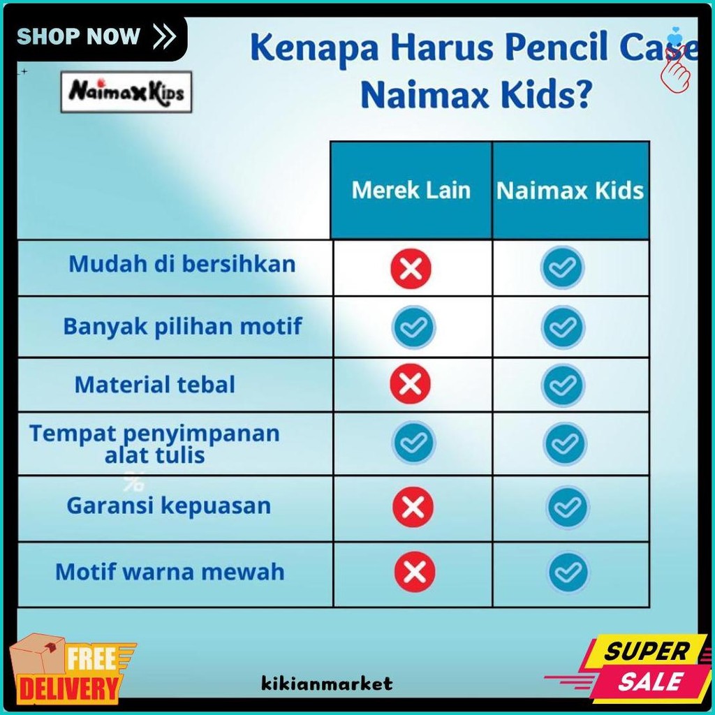 

Pencil Case Custom Nama | Naimax Kids Pencil Case Medium Anak Laki-Laki Diskon Setengah Harga