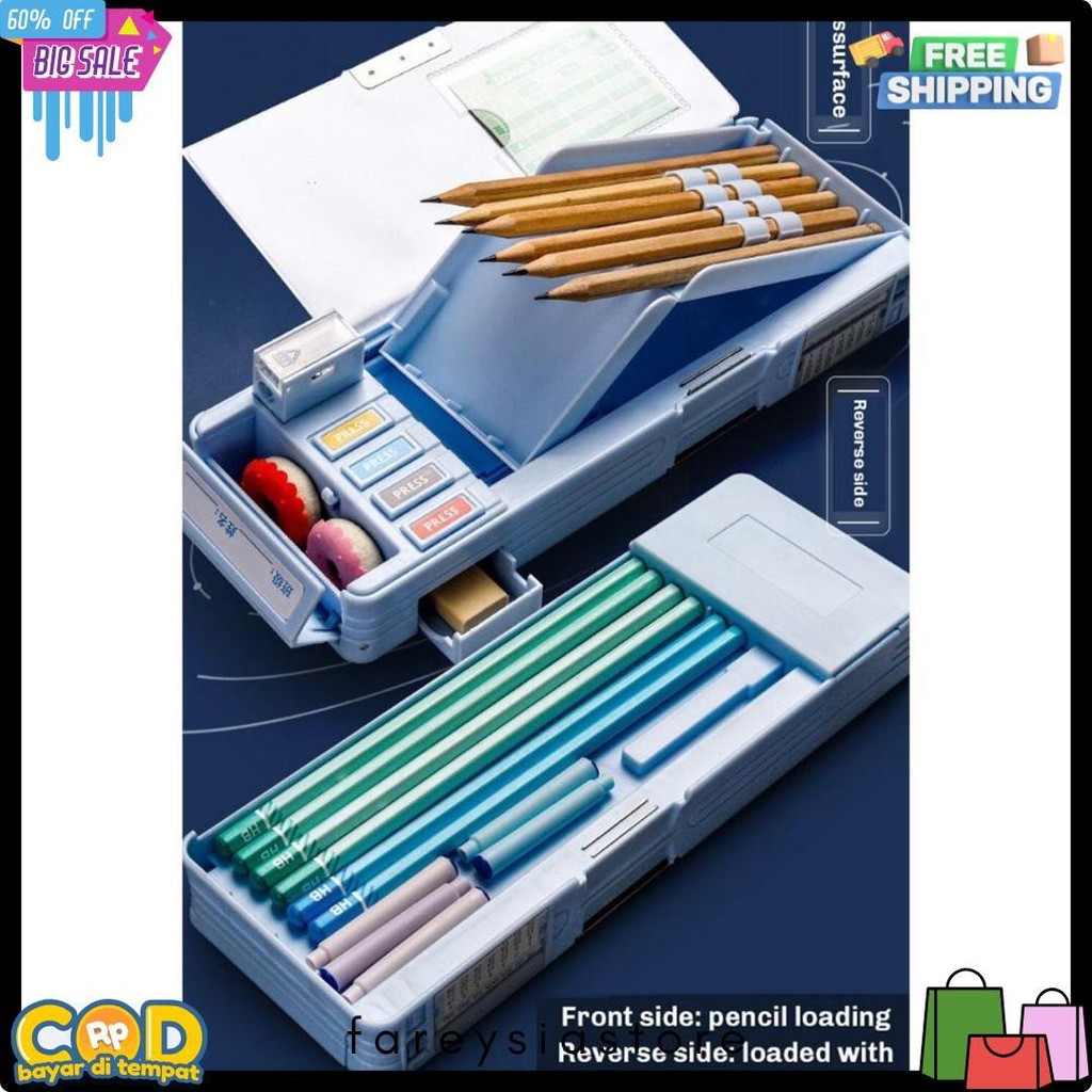 

Tempat Pensil Multifungsi Motif Unicorn / Dinosaurus / Astronot Untuk Anak Tk/Kotak Pensil Pola Kartun Lapisan Ganda Tunggal Dengan Rautan Kapasitas Diskon