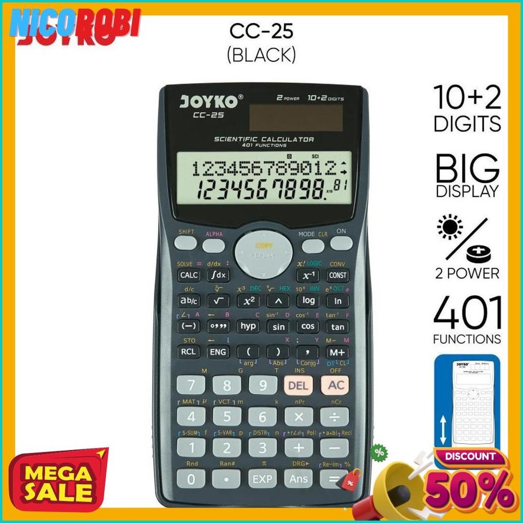 

Joyko Cc-25Co ~ Kalkulator Sekolah Scientific Calculator Color Cc25Co Kuliah Terlaris! Produk Ini Banyak Dicari