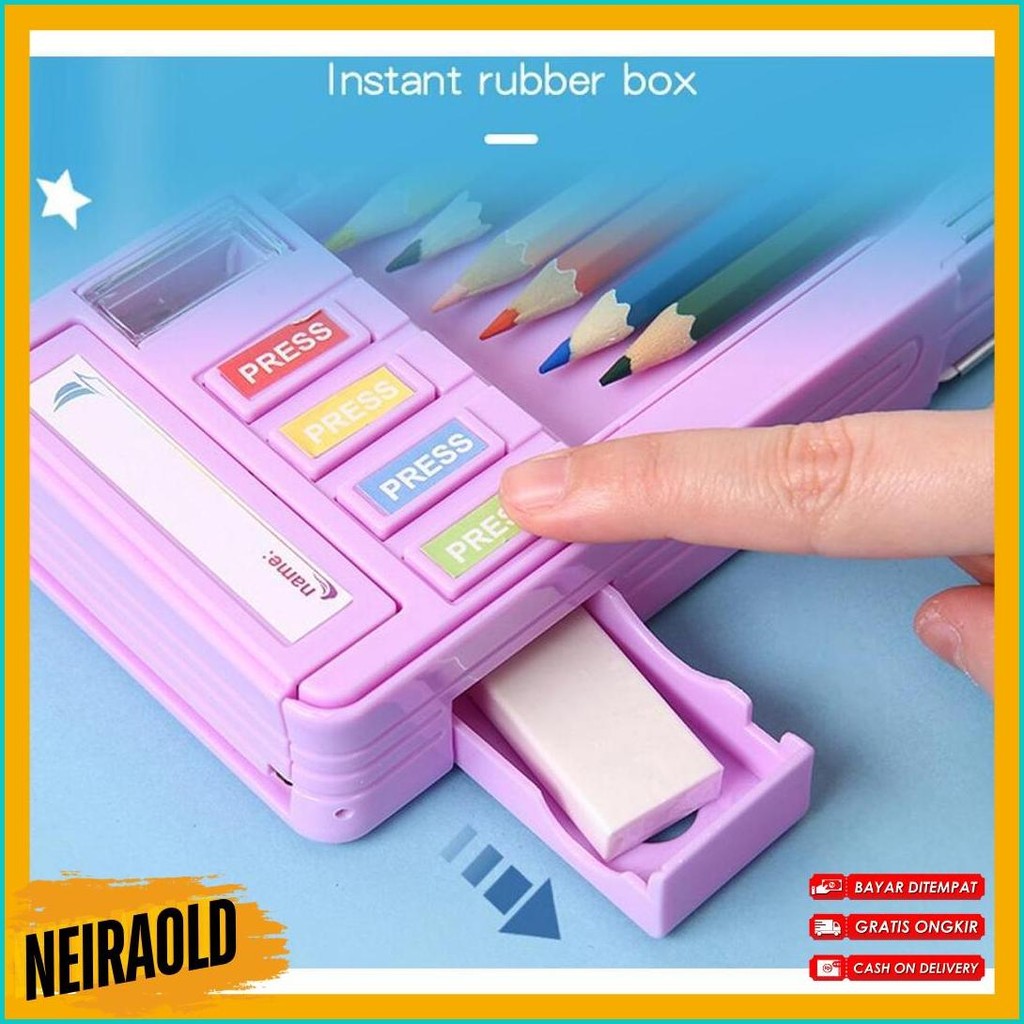 

Tempat Pensil Multifungsi Motif Unicorn / Dinosaurus / Astronot Untuk Anak Tk/Kotak Pensil Pola Kartun Lapisan Ganda Tunggal Dengan Rautan Kapasitas Terlengkap Dan Termurah