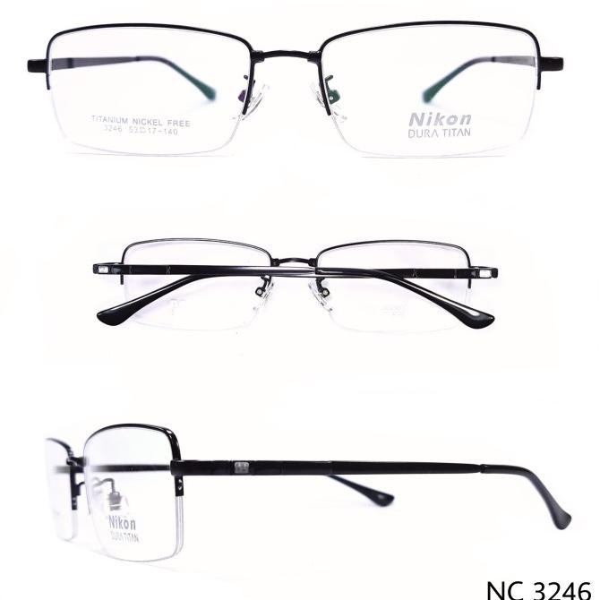 new  frame kacamata pria nikon 3246 titanium grade original