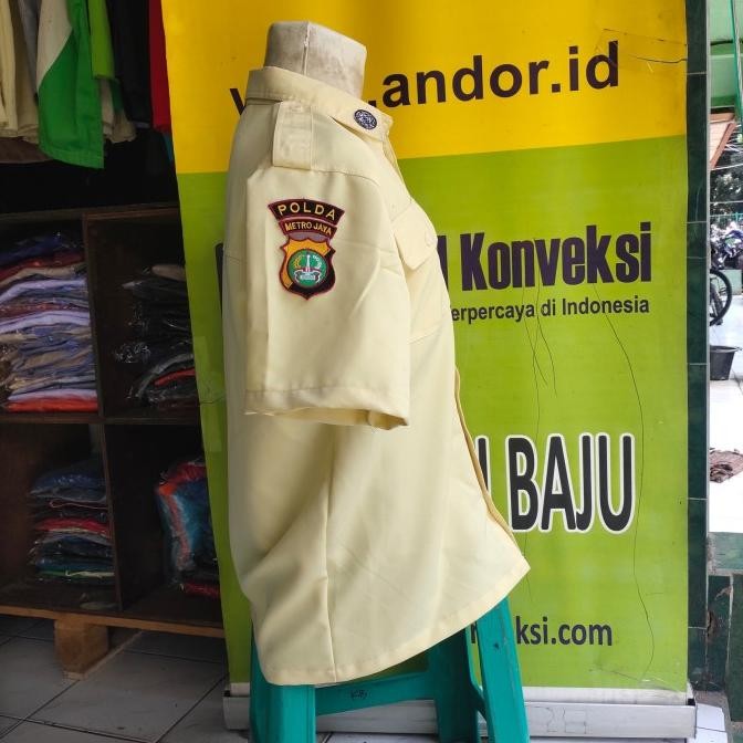 Baju seragam satpam -CREAM PDH Bahan GAIA Neo Premium (Atasan)