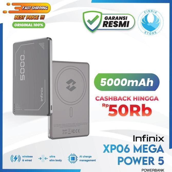 INFINIX POWER BANK MAGPOWER 5 XP06 | POWERBANK 5000MAH WIRELESS CHARGER 1804T