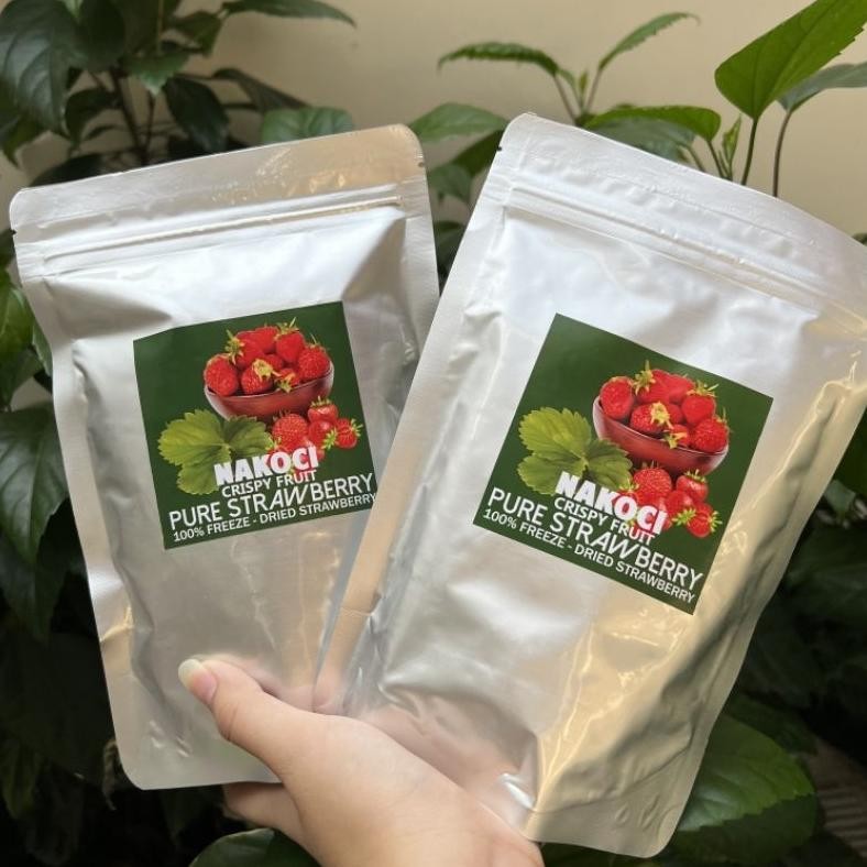 

df-8 LAGI VIRAL !!! Freeze Dried Whole Strawberry Diced Crisp Strawberry Kering Utuh Krispi Premium
