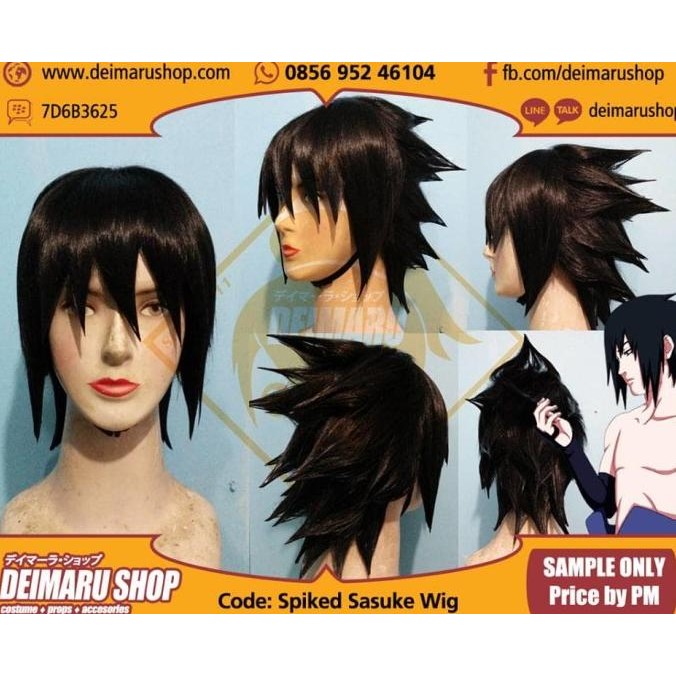 NEW Rambut Kostum Wig Uchiha Sasuke Spiked Anime Manga naruto shippuden
