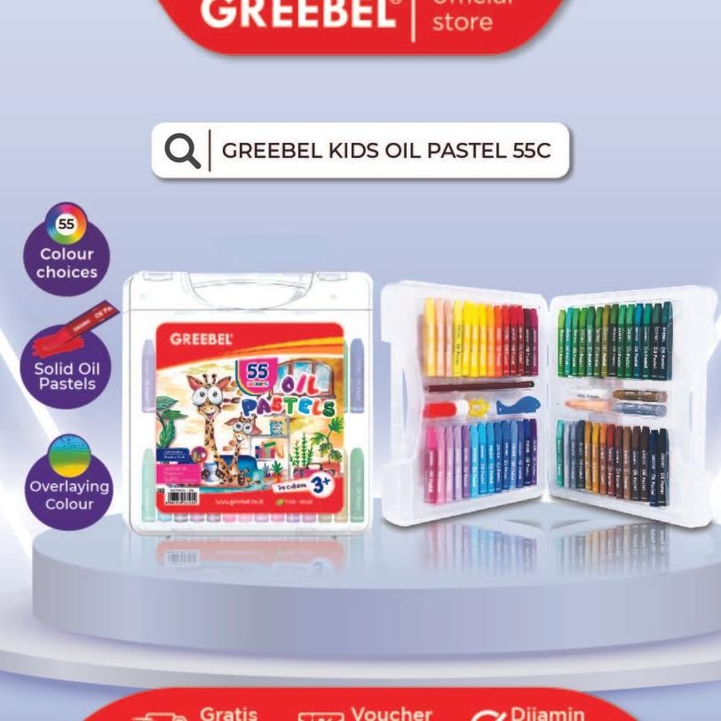 Crayon Greebel 55 Warna  / Oil Pastel Greebel 55 Warna