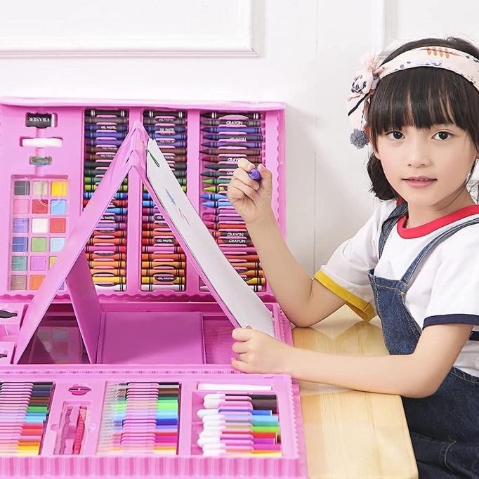 

Set Alat Gambar Crayon Krayon 208Pcs Drawing Painting Set Kado Anak