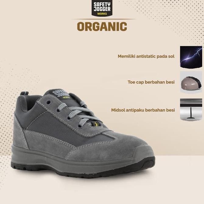 Safety Jogger Works Organic Sepatu Kerja Septi Woman Wanita Anti Paku Shoes New Stok