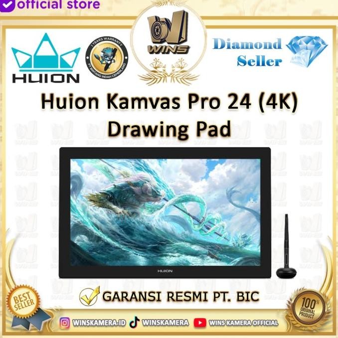Huion Kamvas Pro 24 (4K) Uhd Pen Display Resmi New Stok