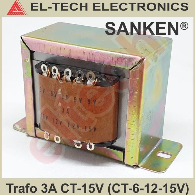 SANKEN 3A CT 15V Trafo Transformator Power Supply Catu Daya