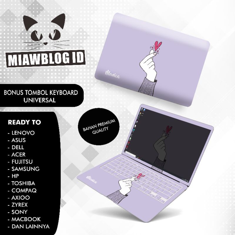 

*PromoGet2* Laptop Purple Finger Heart Stiker Garskin HP/Case Custom Dan COD