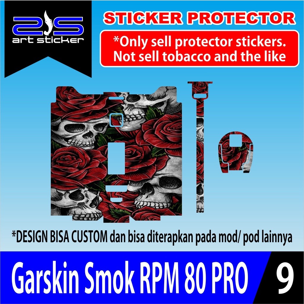 

*PromoGet2* Smok Rpm 80 Pro Rose Skull Stiker Garskin HP/Case Custom Dan COD
