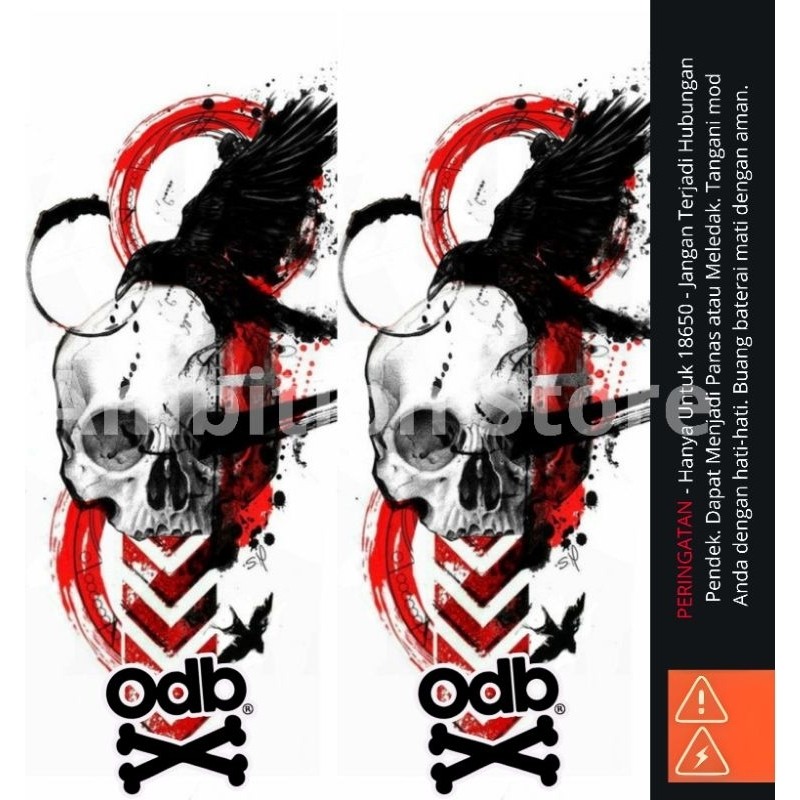 

*PromoGet2* Ambitionstore Stiker Wrap Baterai 18650 Skull Series Pelindung Dan Penghias Untuk Segala Merek 25 Stiker Garskin HP/Case Custom COD