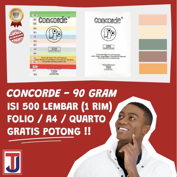 

TERLARIS - KERTAS CONCORDE ISI 500 LEMBAR (1 RIM) FOLIO F4/ A4/ QUARTO 90 GRAM