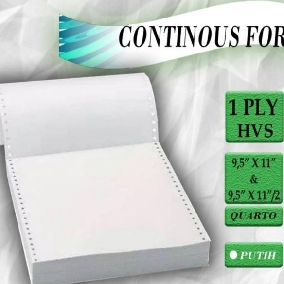 

TERBARU - Kertas continuous form 1 ply 9 1/2 x 11 bagi 2 1 dus