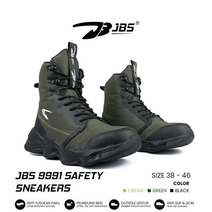 SEPATU SAFETY SNEAKERS JBS 9991 FYP / SEPATU UJUNG BESI KEREN UNTUK KERJA High Shoes Pria Boots Mera