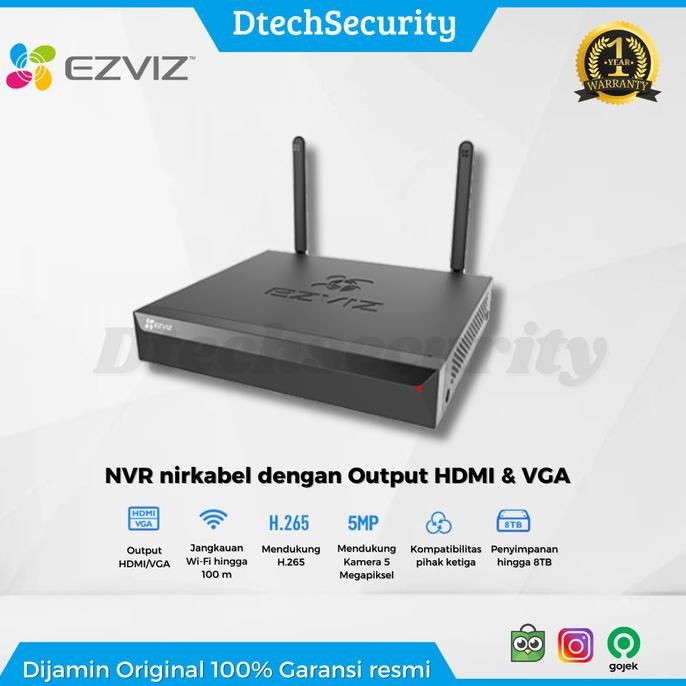 BEBAS ONGKIR - NVR EZVIZ X5S-8W WIRELES NVR H.265 UP TO 8MP CAMERA EZVIZ / NVR 4 CH / NVR 8CH