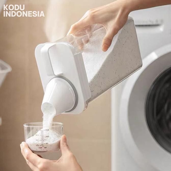 Kontainer Deterjen Tuang Plastik Isi Ulang Wadah Laundry Tutup Takar