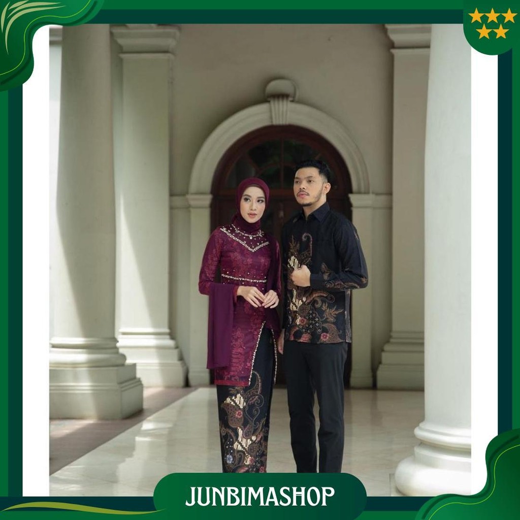 Kebaya Couple Hana Series Kebaya Wisuda Lamaran Tunangan Set Tunik Batik Baju Couple Kondangan Terba