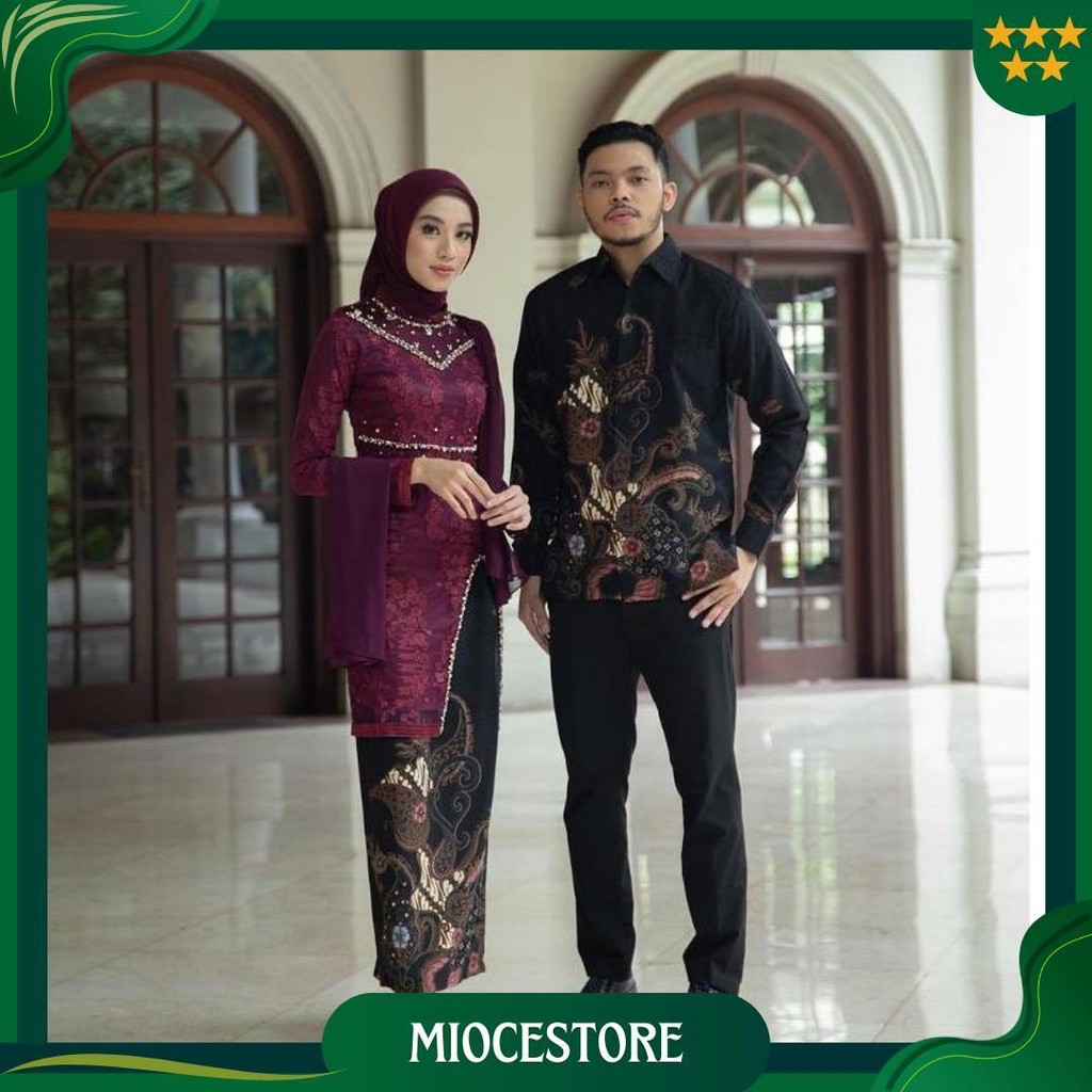 Kebaya Couple Hana Series Kebaya Wisuda Lamaran Tunangan Set Tunik Batik Baju Couple Kondangan Terba