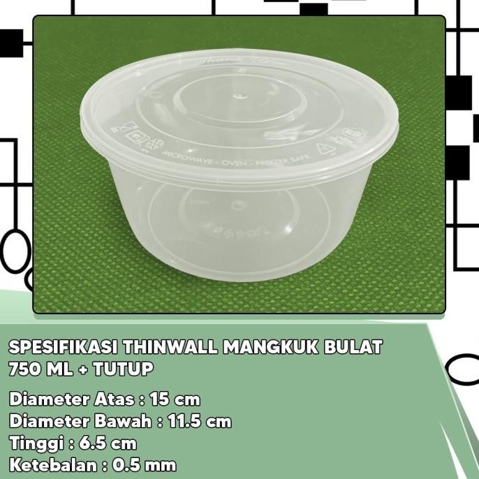 (Good) Thinwall Bulat 750 ml Mangkok - Roundbowl 750ml - Mangkok Bulat 750ml