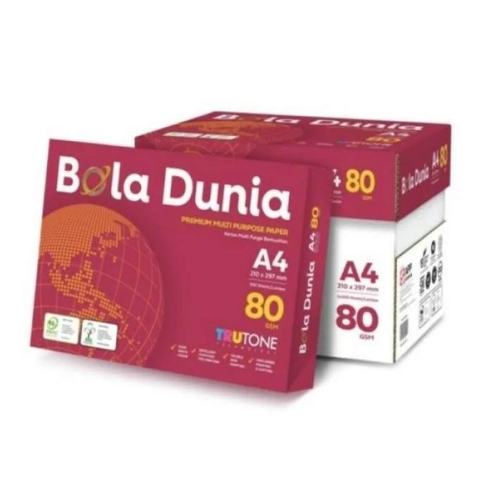 KERTAS HVS BOLA DUNIA A4 80 GRAM