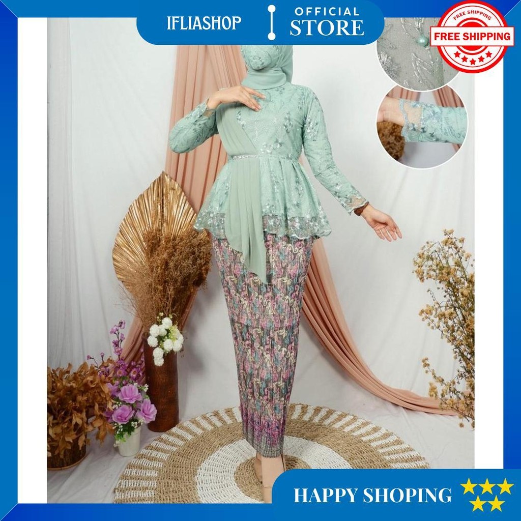 Setelan Kebaya Aurora Selendang Aurel//Kebaya Blouse Selendang Aurel//Model Kebaya Terlaris 2022//Ke
