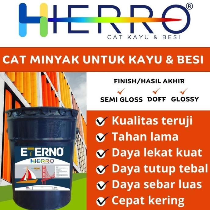 Cat minyak - Cat sintetik - Cat kayu dan cat besi HITAM Eterno 1 pail